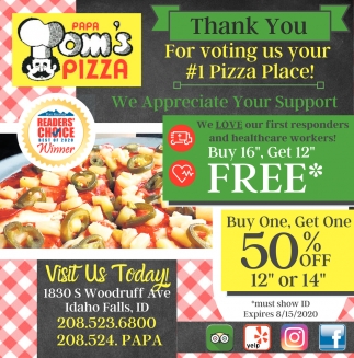 Your #1 Pizza Place, Papa Tom&#39;s Pizza